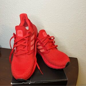 Men's Adidas UltraBoost 20 Running Training Shoes EG0700 Solar Red